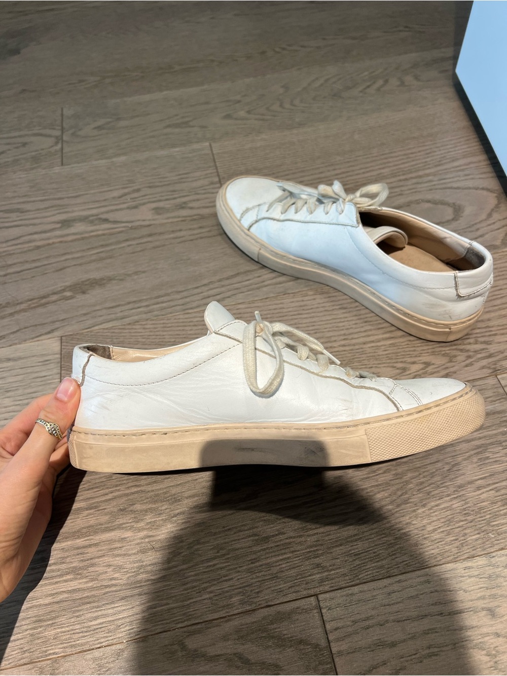 Common Projects Off-White Leather Low-Top Sneakers - Picture 3 of 3